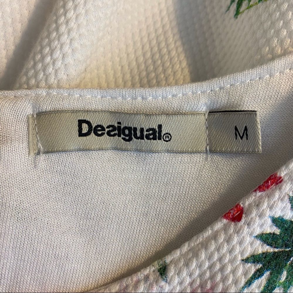 Desigual white Anna Tropical Print Dress M - Picture 8 of 10